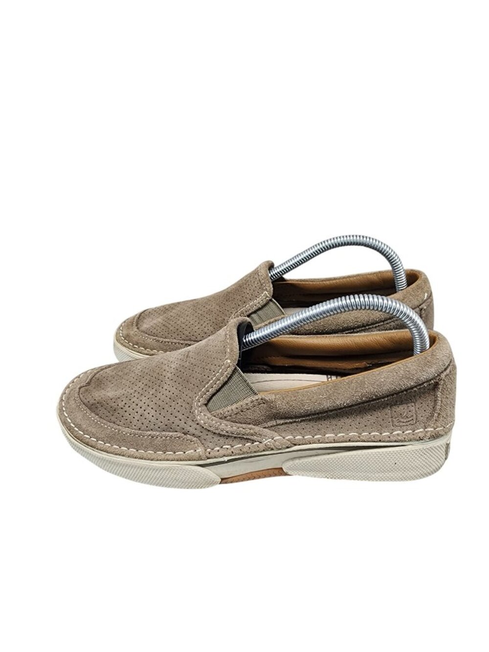 Sperry Shoes Mens Size 7 Largo Brown Suede Perforated Loafers Slip-On Casual *Re
